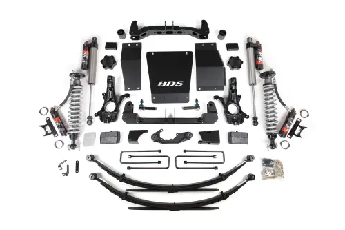 BDS Suspension - BDS716PES | BDS Suspension 4 Inch Lift Kit With Fox 2.5 Performance Elite Coilover For Chevrolet Silverado / GMC Sierra 1500 4WD | Rear Leaf Springs | Aluminum / Stamped Steel Factory Control Arm | Fox 2.5 Performance Elite Shocks