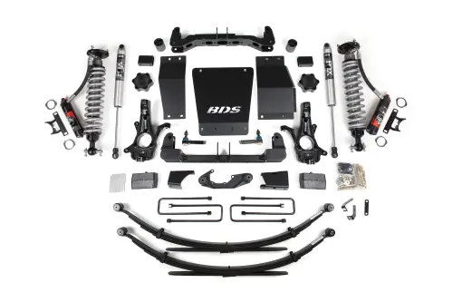 BDS Suspension - BDS716PSS | BDS Suspension 4 Inch Lift Kit With Fox 2.5 Performance Elite Coilover For Chevrolet Silverado / GMC Sierra 1500 4WD | Rear Leaf Springs | Aluminum / Stamped Steel Factory Control Arm | Fox 2.0 Performance Series Shocks