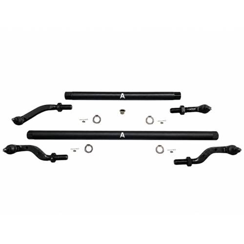 Apex Chassis - KIT120 | Apex Chassis - Jeep Wrangler JL & Gladiator JT - 2.5 Ton ProLock Tie Rod & Drag Link Assembly - Blk Aluminum - Dana 30 - YesFlip