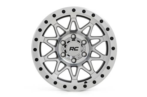 Rough Country - 78170912C | Rough Country 78 Series Wheel | Simulated Beadlock / Machined / 17x8.5 / 6x5.5 / 0mm