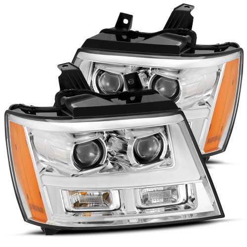 AlphaREX - 880298 | AlphaRex PRO-Series Halogen Projector Headlights Chrome for Chevrolet Tahoe/Suburban/07-13 Avalanche MK II (2007-2014)