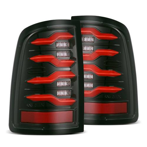 AlphaREX - 640002 | AlphaRex LUXX-Series LED Tail Lights Black-Red for Ram Truck (2009-2018)