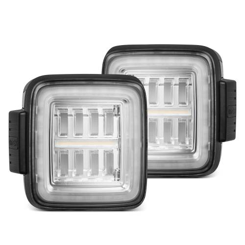 AlphaREX - 602030 | AlphaRex NOVA-Series Prismatic LED Tail Lights Clear for Jeep Wrangler JL