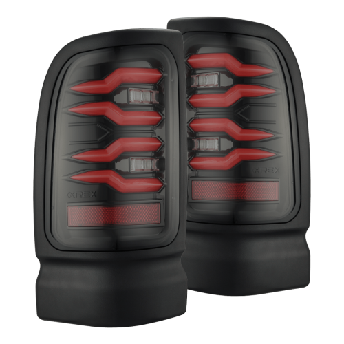 AlphaREX - 643003 | AlphaRex LUXX-Series LED Tail Lights Black-Red for Dodge Ram 1500 (1994-2001) / Ram 2500/3500 (1994-2002)