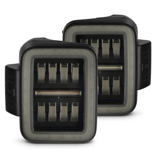 AlphaREX - 602050 | AlphaRex NOVA-Series Prismatic LED Tail Lights Alpha-Black for Jeep Gladiator JT
