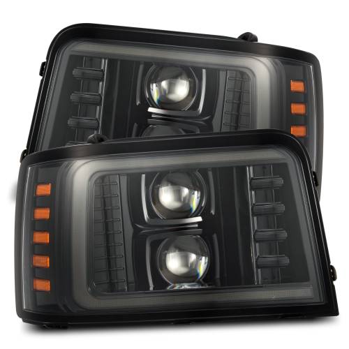 AlphaREX - 880265 | AlphaRex PRO-Series Halogen Projector Headlights Alpha-Black for Ford F-Series/Bronco (1992-1996)