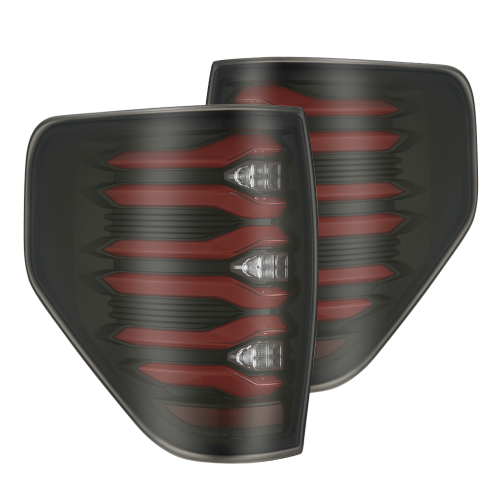 AlphaREX - 653090 | AlphaRex LUXX-Series LED Tail Lights Black-Red for Ford F150 (2009-2014)