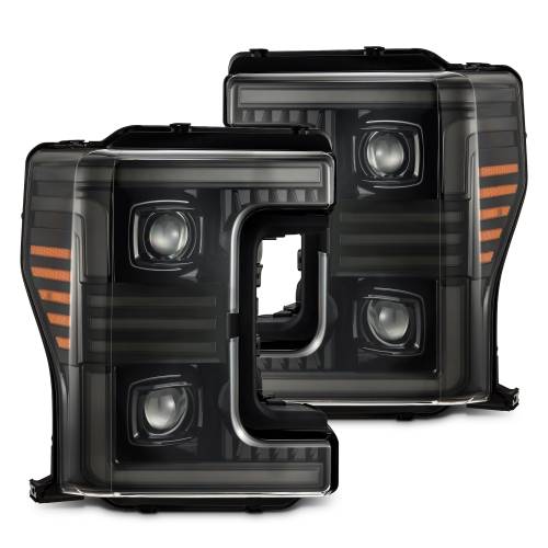 AlphaREX - 880320 | AlphaRex PRO-Series Halogen Projector Headlights Alpha-Black for Ford Super Duty MKII (2017-2019)