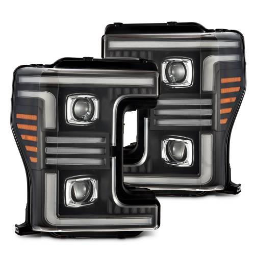 AlphaREX - 880321 | AlphaRex PRO-Series Halogen Projector Headlights Black for Ford Super Duty MKII (2017-2019)