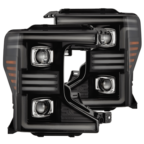 AlphaREX - 880344 | AlphaRex PRO-Series Halogen Projector Headlights Black for Ford Super Duty (2020-2022)