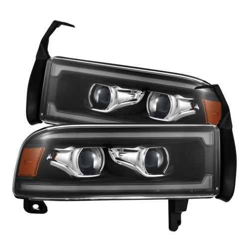 AlphaREX - 880353 | AlphaRex LUXX-Series LED Headlights Black for Dodge Ram 1500 (1994-2001)/2500/3500 (1994-2002)