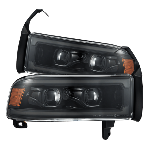 AlphaREX - 880355 | AlphaRex LUXX-Series LED Headlights Alpha-Black for Dodge Ram 1500 (1994-2001)/Ram 2500/3500 (1994-2002)