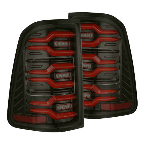 AlphaREX - 640052 | AlphaRex LUXX-Series LED Tail Lights Black-Red for Ram 1500