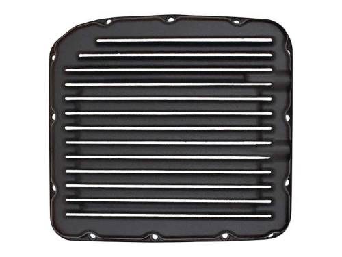 PML Covers - 7873-B | PML Cover GM TH425 Stock Capacity Transaxle Transmission Pan For Oldsmobile Toronado / Cadillac Eldorado / GMC Motorhomes | Black Powder Coat Finish