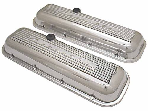 PML Covers - 9096-2P-P | PML Cover Valve Covers, Corvette Script, Standard For Chevrolet Big Block 396, 427, 454 and 502 Engines | Polish Finish