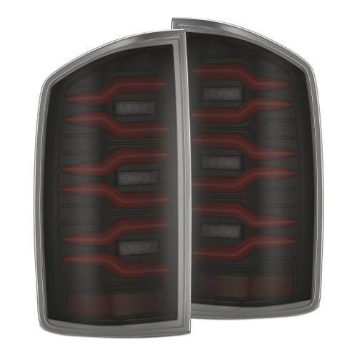 AlphaREX - 641030 | AlphaRex LUXX-Series LED Tail Lights For Dodge Ram 1500 (2002-2006) / 2500/3500 (2003-2006) | Black Red