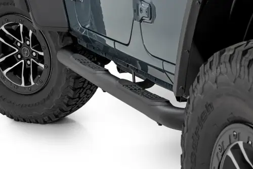 Rough Country - 43010 | Rough Country Nerf Steps, 3 Inch Tube, 4 Door For Jeep Wrangler Unlimited 2WD/4WD
