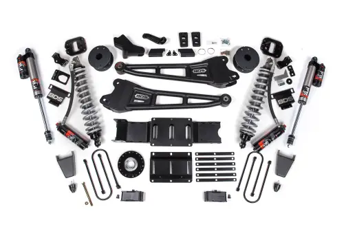 BDS Suspension - BDS2180PES | BDS Suspension 6 Inch Lift Kit With Radius Arm For Ram 3500 4WD Diesel | Front Coilover / Rubber Bump Stop  | Rear 6 Inch Block Kit With OE Air Assist | Fox 2.5 Performance Elite Shocks