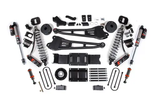 BDS Suspension - BDS2180PESB | BDS Suspension 6 Inch Lift Kit With Radius Arm For Ram 3500 4WD Diesel | Front Coilover / Hydro Bump Stop | Rear 6 Inch Block Kit With OE Air Assist | Fox 2.5 Performance Elite Shocks