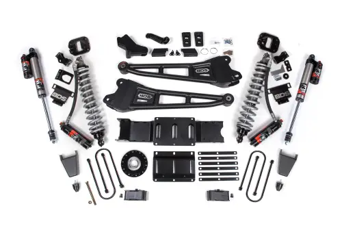 BDS Suspension - BDS2179PES | BDS Suspension 6 Inch Lift Kit With Radius Arm For Ram 3500 4WD Diesel | Front Coilover / Rubber Bump Stop | Rear 5 Inch Block Kit With Overload | Fox 2.5 Performance Elite Shocks