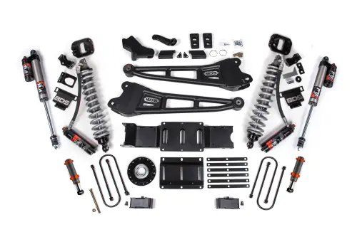 BDS Suspension - BDS2179PESB | BDS Suspension 6 Inch Lift Kit With Radius Arm For Ram 3500 4WD Diesel | Front Coilover / Hydro Bump Stop | Rear 5 Inch Block Kit With Overload | Fox 2.5 Performance Elite Shocks
