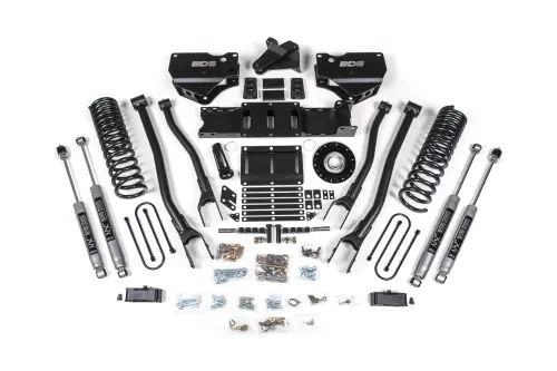BDS Suspension - BDS2181H | BDS Suspension 6 Inch Lift Kit With 4-Link For Ram 3500 4WD Diesel | Front Coil Spring / Bump Stop Extension | Rear 5 Inch Block Kit Without Overload | NX2 Nitro Series Shocks