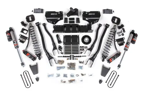 BDS Suspension - BDS2181PES | BDS Suspension 6 Inch Lift Kit With 4-Link For Ram 3500 4WD Diesel | Front Coilover / Rubber Bump Stop | Rear 5 Inch Block Kit Without Overload | Fox 2.5 Performance Elite Shocks