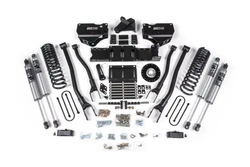 BDS Suspension - BDS2181PS | BDS Suspension 6 Inch Lift Kit With 4-Link For Ram 3500 4WD Diesel | Front Coil Spring / Bump Stop Extension | Rear 5 Inch Block Kit Without Overload | Fox 2.5 Performance Series HTO Shocks