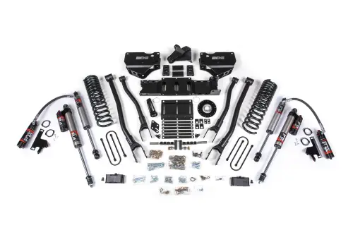 BDS Suspension - BDS2182FPE | BDS Suspension 6 Inch Lift Kit With 4-Link For Ram 3500 4WD Diesel | Front Coil Spring / Bump Stop Extension | Rear 5 Inch Block Kit With Overload | Fox 2.5 Performance Elite Shocks