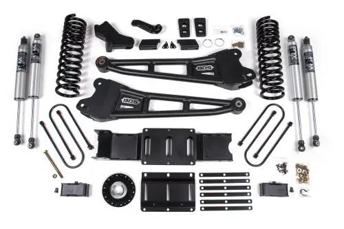 BDS Suspension - BDS2184PS | BDS Suspension 5.5 Inch Lift Kit With Radius Arm For Ram 3500 4WD Gas | Rear 5 Inch Block Kit Without Overload | Fox 2.5 Performance Series HTO Shocks