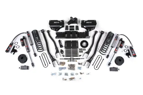 BDS Suspension - BDS2189FPE | BDS Suspension 5.5 Inch Lift Kit With 4-Link For Ram 3500 4WD Gas | Rear 6 Inch Block Kit With OE Air Assist | Fox 2.5 Performance Elite Shocks
