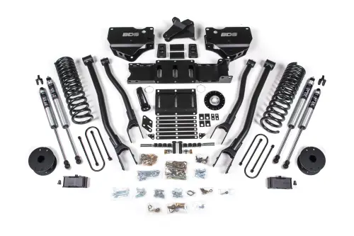 BDS Suspension - BDS2189FS | BDS Suspension 5.5 Inch Lift Kit With 4-Link For Ram 3500 4WD Gas | Rear 6 Inch Block Kit With OE Air Assist | Fox 2.0 Performance Series Shocks