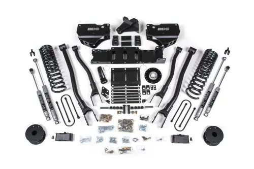 BDS Suspension - BDS2189H | BDS Suspension 5.5 Inch Lift Kit With 4-Link For Ram 3500 4WD Gas | Rear 6 Inch Block Kit With OE Air Assist | NX2 Nitro Series Shocks