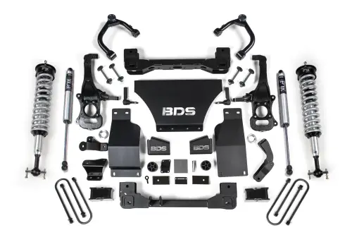 BDS Suspension - BDS1851FSL | BDS Suspension 4 Inch Lift Kit For Chevrolet Silverado / GMC Sierra 1500 4WD Gas | Front Fox 2.0 Performance Series Coilover | Rear Fox 2.0 Performance Series Shock