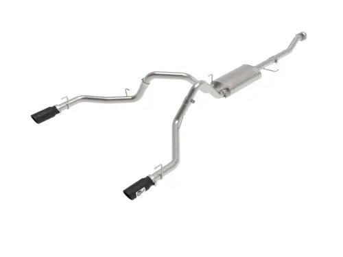Afe - Advance Flow Engineering - 49-33157-B | aFe Power Vulcan Series 3 Inch 304 Stainless Steel Cat-Back Exhaust System With Black Tip For Ford F-150 Tremor V6-3.5L (tt)/ V8-5.0L