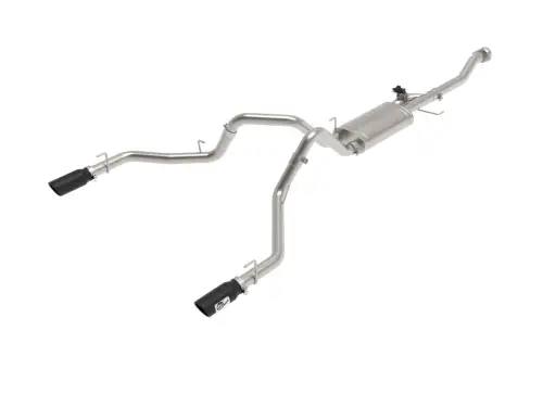 Afe - Advance Flow Engineering - 49-33160-B | aFe Power Gemini XV 304 Stainless Steel Cat-Back Exhaust System With Dual Black Tip For Ford F-150 Tremor V6-3.5L (tt)/ V8-5.0L