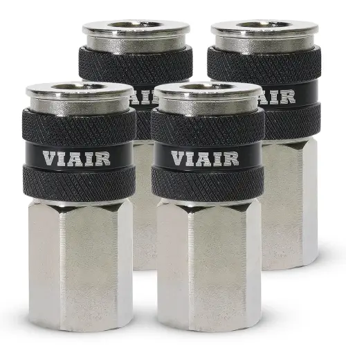 VIAIR - 92866-4 | VIAIR Automatic Quick Connect Coupler - 1/4" (F) / With VIAIR Logo / 4 PCS