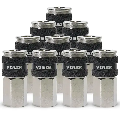 VIAIR - 92866-BP | VIAIR Automatic Quick Connect Coupler - 1/4" (F) / With VIAIR Logo / 10 PCS