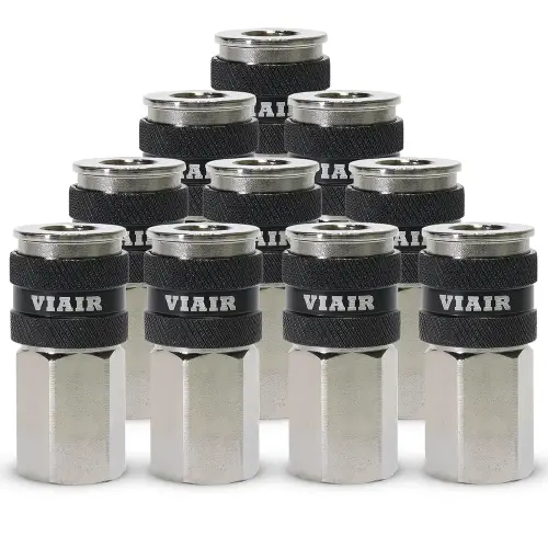 VIAIR - 92868-BP | VIAIR Automatic Quick Connect Coupler - 3/8" (Female) / With VIAIR Logo / 10 PCS