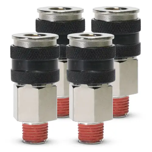 VIAIR - 92869-4 | VIAIR Automatic Quick Connect Coupler - 1/4" (M) / Without VIAIR Logo / 4 PCS