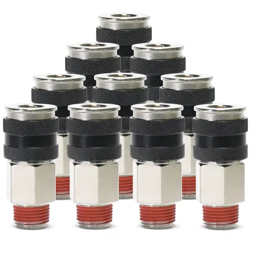 VIAIR - 92871-BP | VIAIR Automatic Quick Connect Coupler - 3/8" (M) / Without VIAIR Logo / 10 PCS