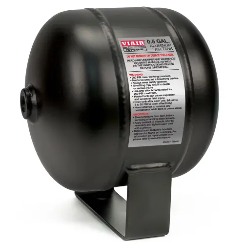 VIAIR - 91005A-BL | VIAIR Aluminum Series Air Tanks | 0.5 Gallon Capacity, (2) 1/4 Inch NPT Port Connection