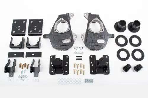 McGaughys Suspension Parts - 34160 | McGaughys 3-4/5-6 Inch Spindle/Flip Kit Lowering Kit For Chevrolet Silverado / GMC Sierra 1500 with Cast Steel Control Arms | 2WD
