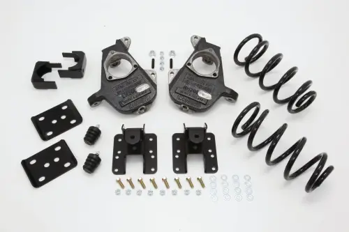 McGaughys Suspension Parts - 34025 | McGaughys 3/5 Inch Deluxe Drop Kit For Chevrolet Silverado / GMC Sierra 1500 S-Cab | Spindles, Coil Springs, Rear Hangers, Flip Kit, & Bump Stops