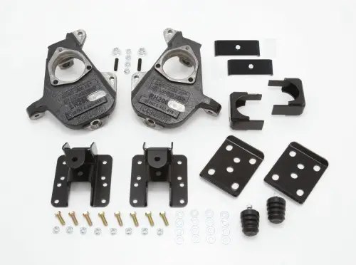 McGaughys Suspension Parts - 34034 | McGaughys 2/4 Inch Deluxe Drop Kit For Chevrolet Silverado / GMC Sierra 1500 S-Cab | Spindles, Rear Hangers, & Flip Kit