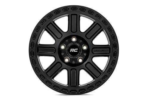 Rough Country - 84172512A | Rough Country 84 Series Wheel | One-Piece, 6x5.5 Bolt Pattern, Gloss Black Finish, 17x8.5 Wheel Size, +25mm Wheel Offset, 4.25" Centerbore