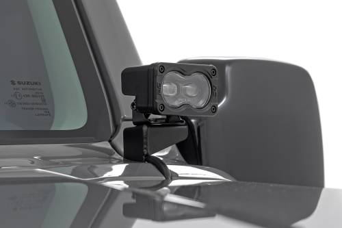 Rough Country - 72122 | Rough Country LED Ditch Light Kit For Suzuki Jimny | Black Series Slim Aux Lights