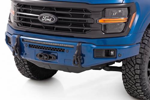 Rough Country - 13012-B3 | Rough Country FXS Front Bumper, EcoBoost For Ford F-150 2WD/4WD | B3, Atlas Blue, With Winch Mount