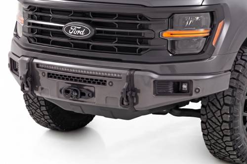 Rough Country - 13012-M7 | Rough Country FXS Front Bumper, EcoBoost For Ford F-150 2WD/4WD | M7, Carbonized Gray, With Winch Mount