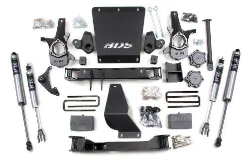 BDS Suspension - BDS181FS | BDS Suspension 4.5 Inch Lift Kit For Chevrolet Silverado / GMC Sierra 1500 4WD | Rear 5 Inch Block Kit | Fox 2.0 Performance Series Shocks